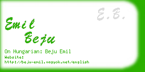 emil beju business card